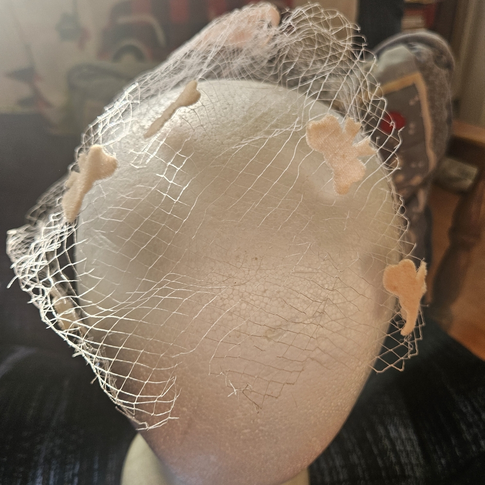 Vintage Cream Veil Hat